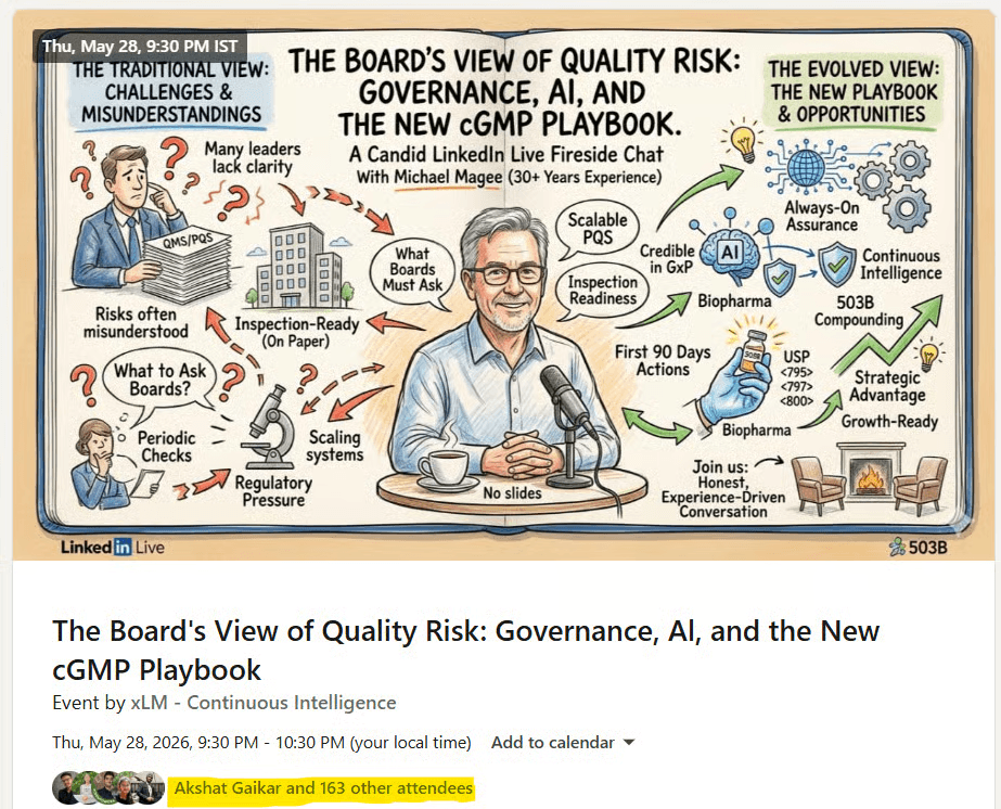 Quality Risk: Governance, AI, and the New cGMP Playbook
