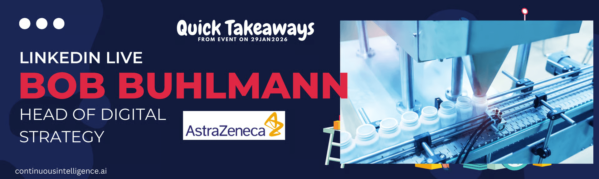 LinkedIn Live event featuring AstraZenecaโs Digital Strategy Head discussing AI in GxP and pharma manufacturing